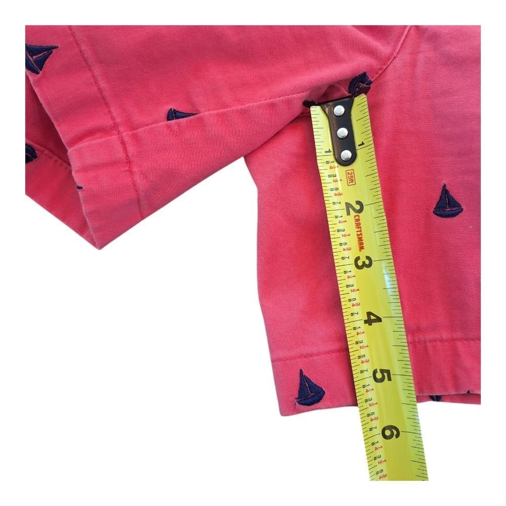 British Khaki Pink Shorts Embroidered Sailboats Cotton Stretch size 6 Pockets - Picture 11 of 12